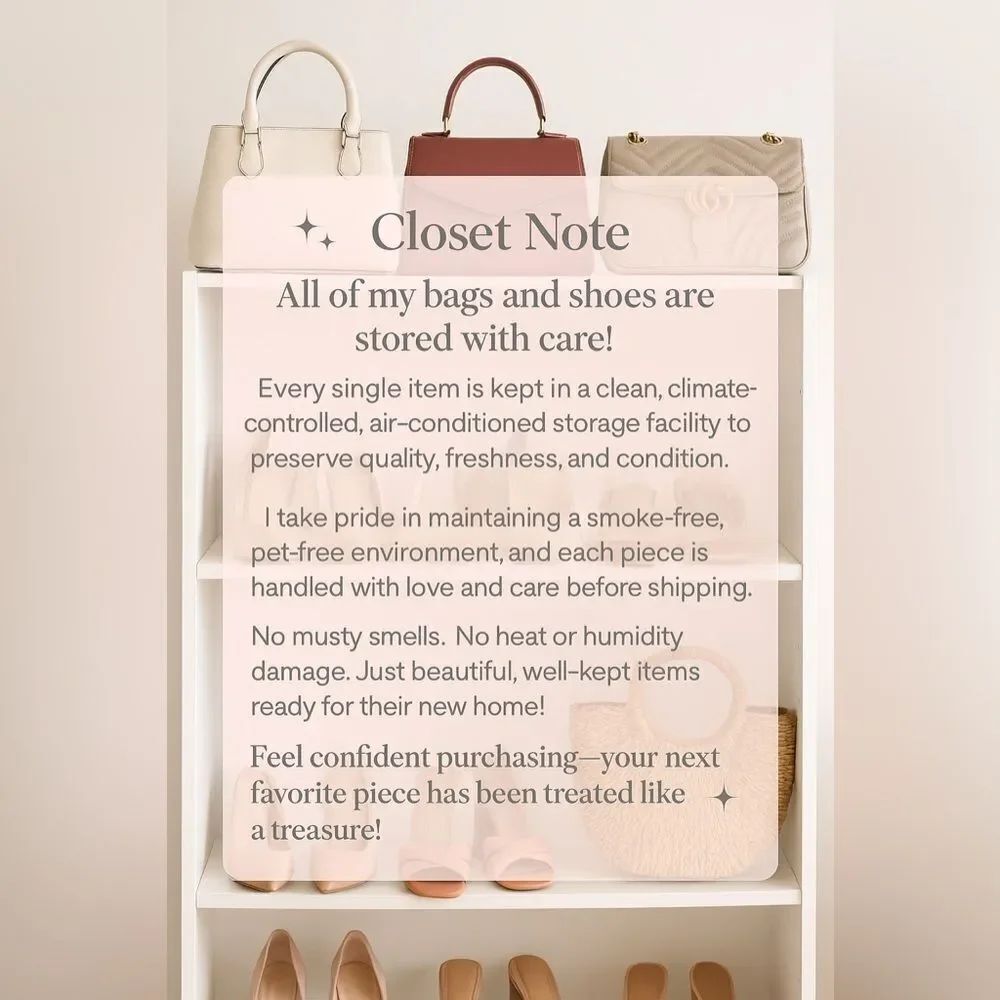 My storage info care on bags-shoes- accessories stored at a ac storage facility